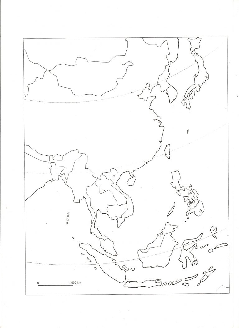 Disegno Di Mappa Vuota Dell Asia Da Colorare Pagine Da Colorare Gratis