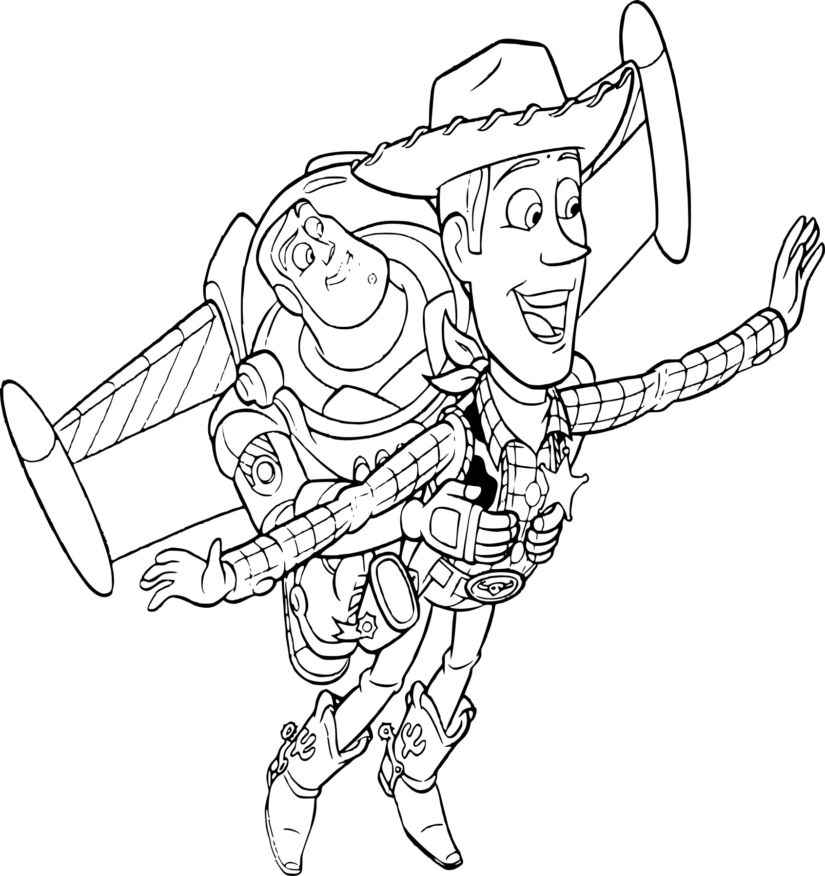 Buzz Lightyear And Woody Coloring Pages