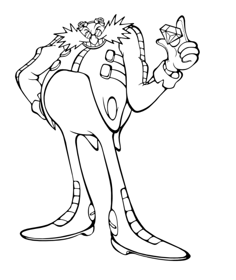 Coloriage Eggman dans Sonic à imprimer