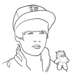 Coloriage Justin Bieber casquette