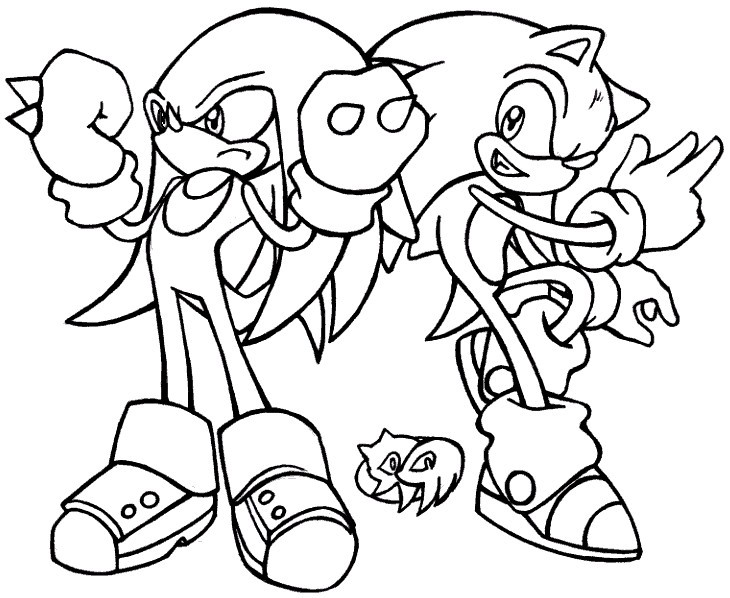 Sonic Tails Knuckles And Shadow Coloring Pages - Free Printable Templates
