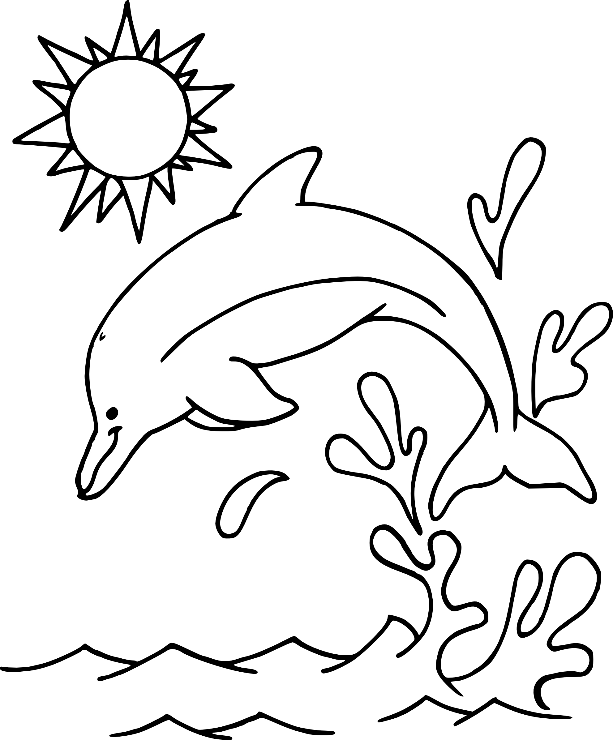 Трафарет дельфина для рисования