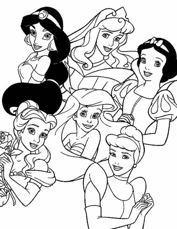 Coloriage princesses Disney gratuit à imprimer
