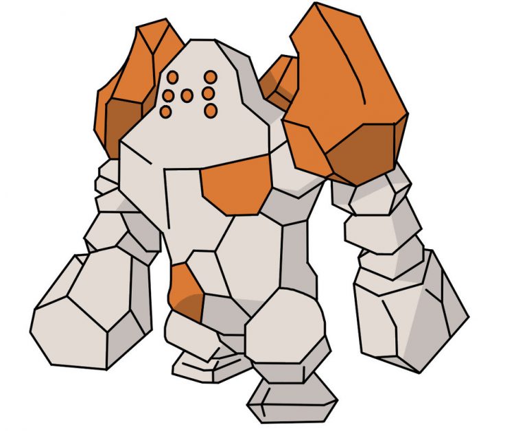 Legendary Pokemon Regirock coloring page - free printable coloring