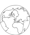 Coloriage globe terrestre