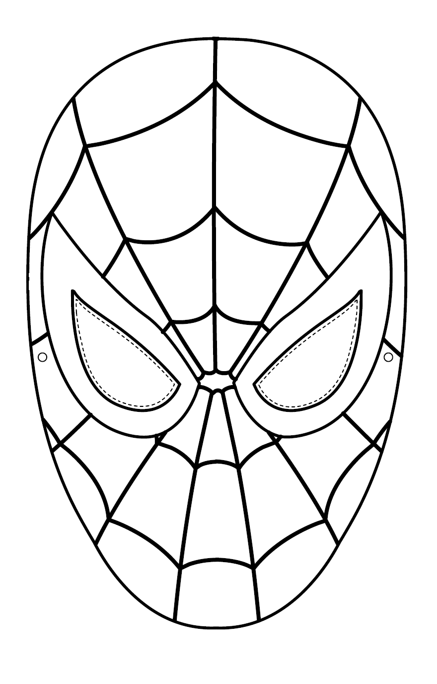 Spiderman Mask coloring page - free printable coloring pages on 