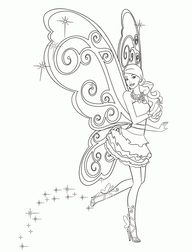 Barbie Fairy coloring page - free printable coloring pages on coloori.com