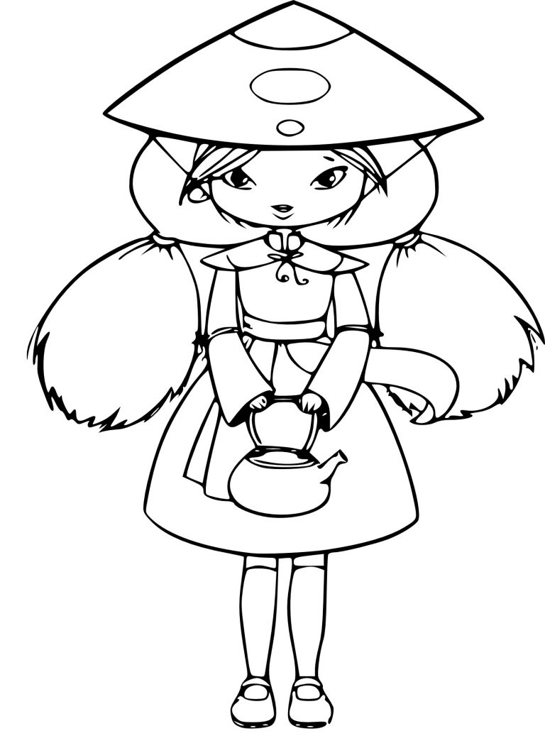 Chinese Girl coloring page - free printable coloring pages on coloori.com