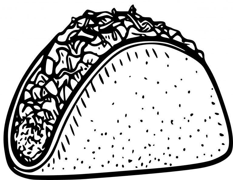 Mexican Tacos coloring page - free printable coloring pages on coloori.com