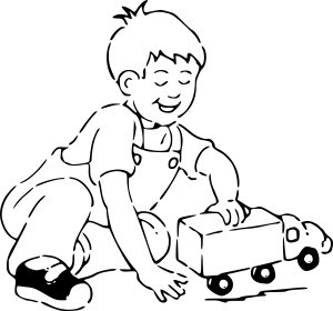 Child Playing With A Truck coloring page - free printable coloring ...