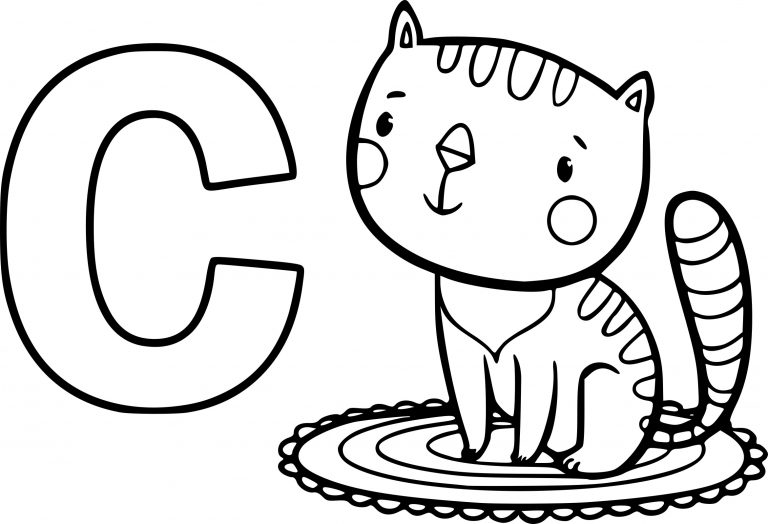 C For Cat coloring page - free printable coloring pages on coloori.com