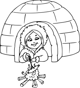 Igloo drawing and coloring page - free printable coloring pages on ...