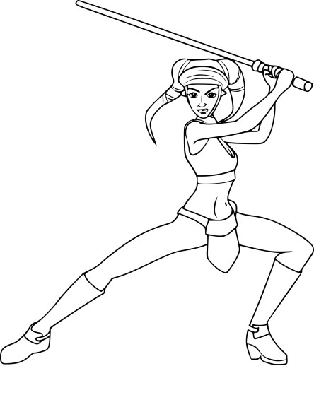 Aayla Secura Star Wars coloring page