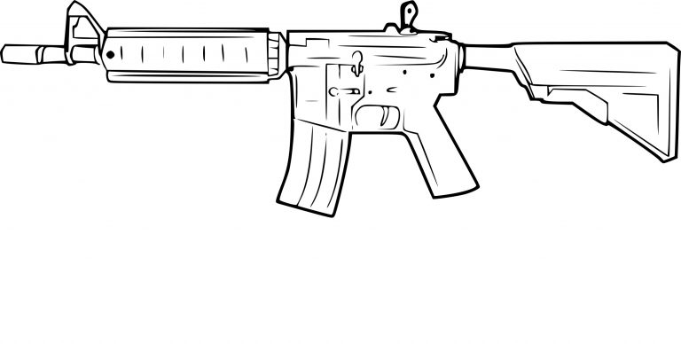 Counter Strike Weapon coloring page - free printable coloring pages on ...