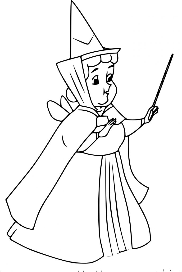 fauna coloring page easy sleeping beauty