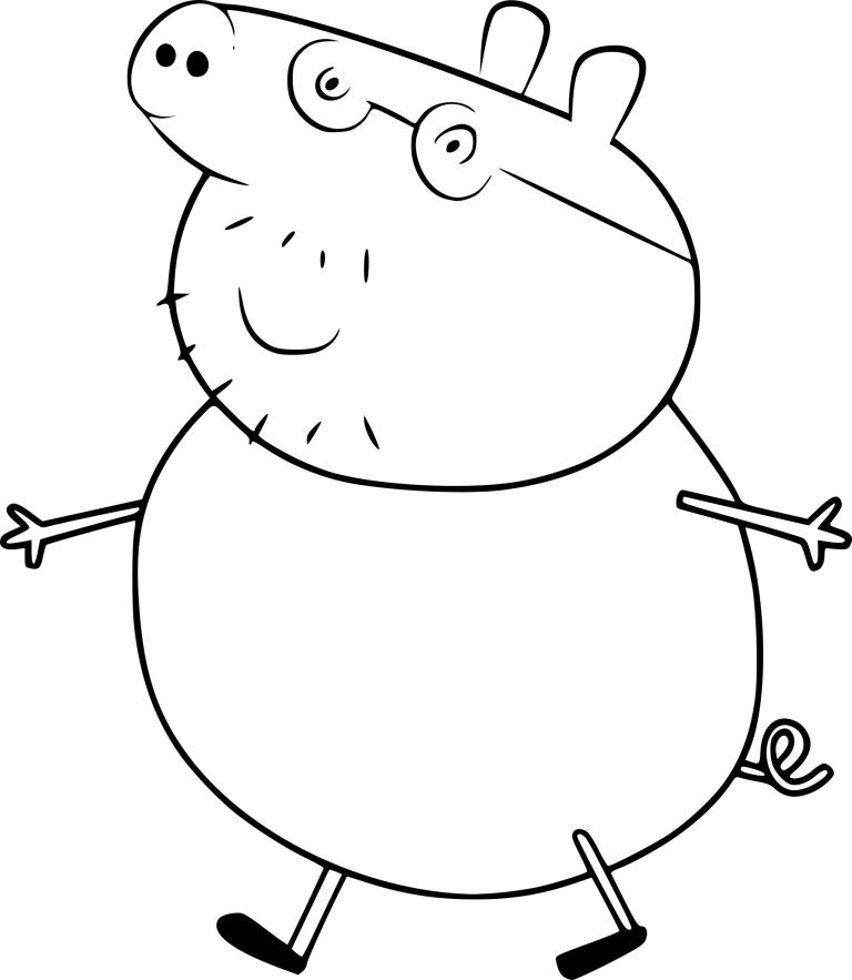 Peppa Pig Daddy Pig Colouring Page - vrogue.co