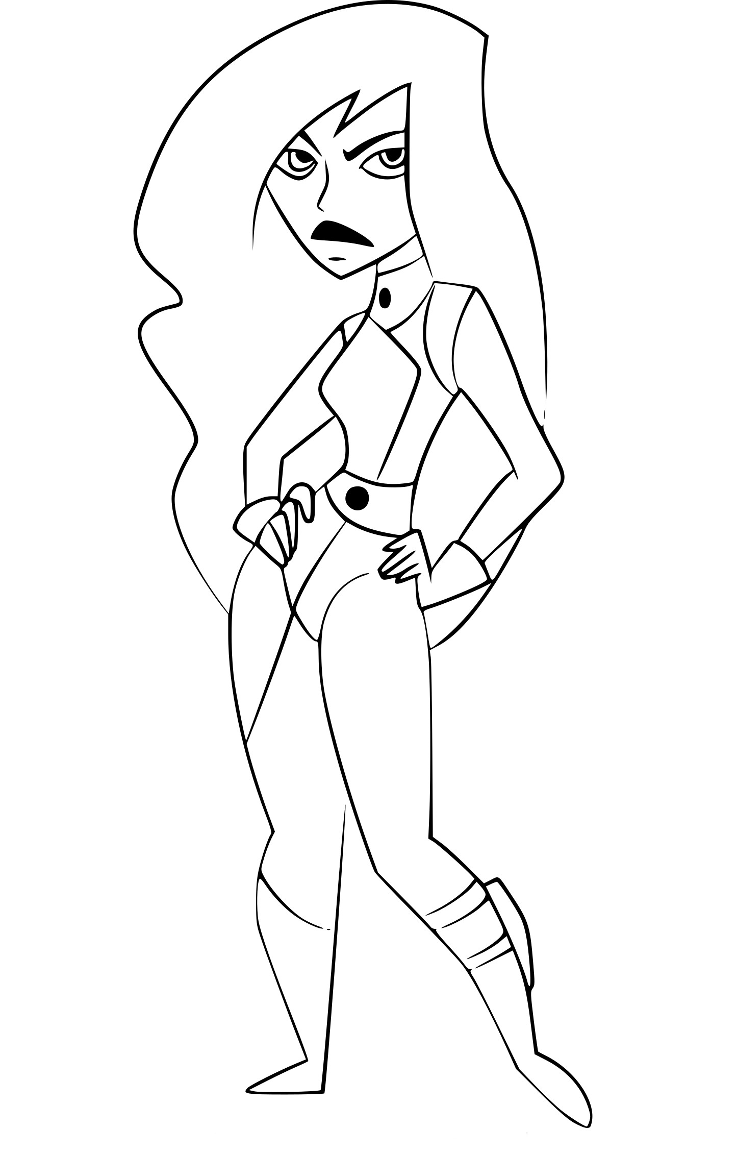 Kim Possible Shego Coloring Page