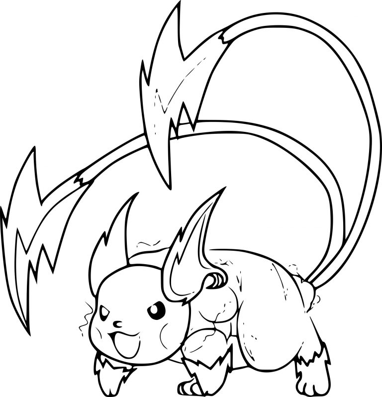 10 Raichu Pokemon Coloring Page for Electric-Type Enthusiasts