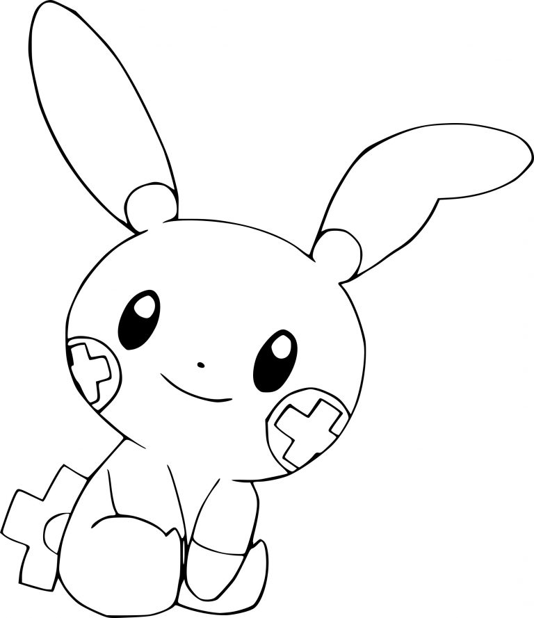 printable plusle coloring pages pokemon